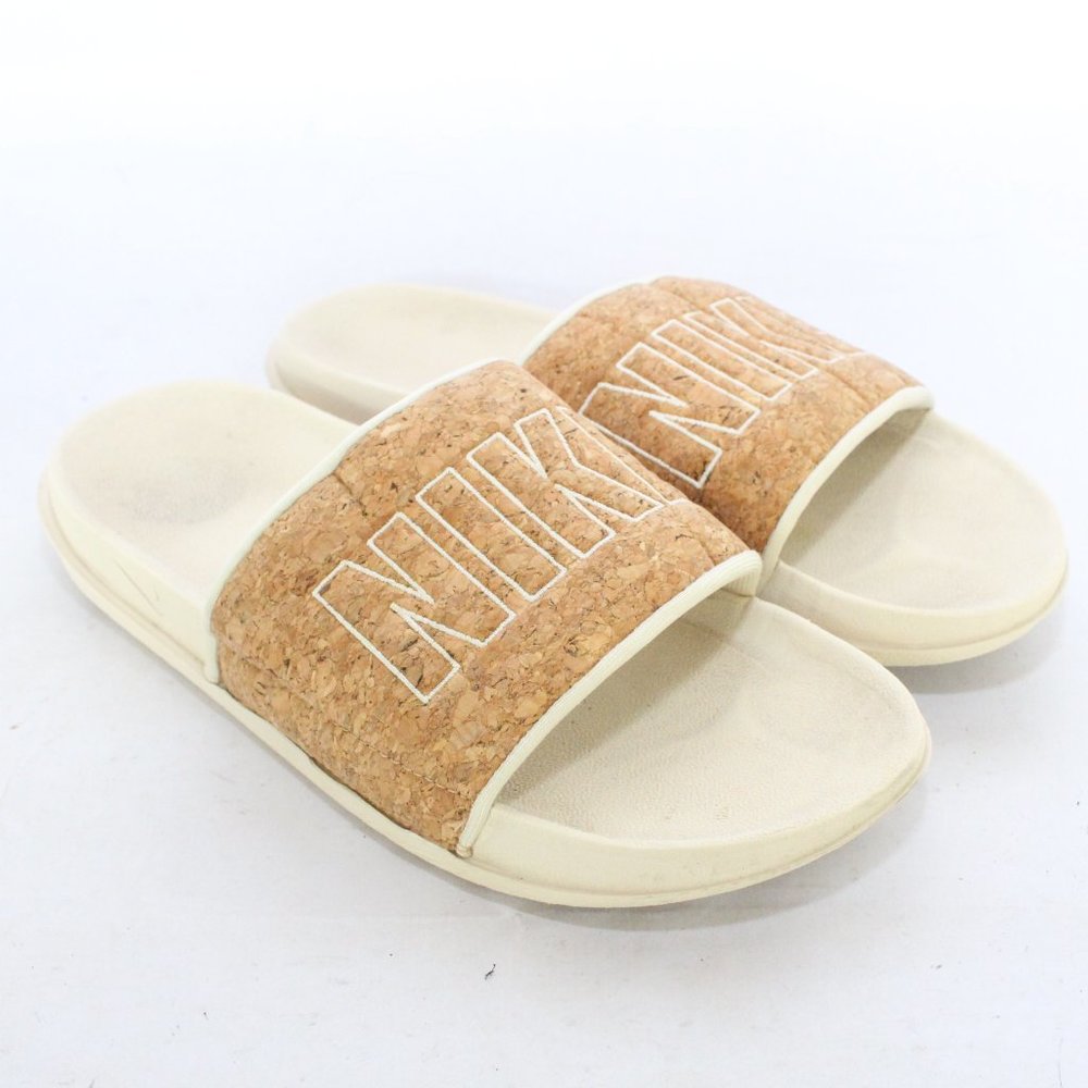 Nike Offcourt Slides Women's Size 9 Slip On Faux Cork Shoes Flip Flop Sandals